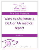 Disability Living Allowance guide cover: The Best Possible Ways to Challenge a DLA or AA medical report